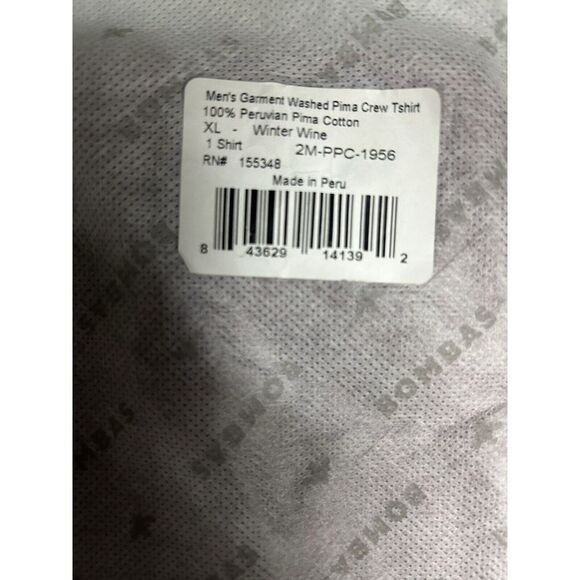 Bombas Bee Better Pocket T-Shirt Crew Neck Lot Of 2 Wine Pima Cotton XL - Picture 2 of 4